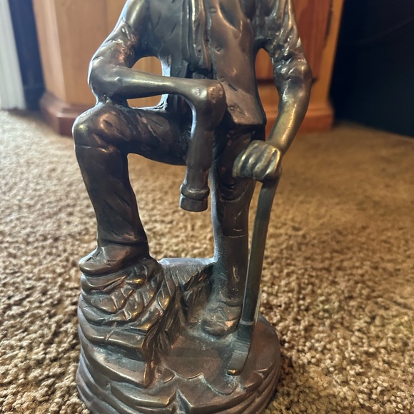 Vintage Gold/Coal Mining Engineer Metal Brass Statue - Picture 2 of 6